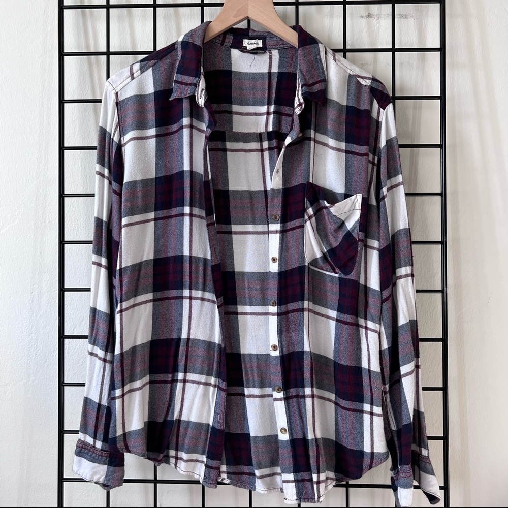 Flannel style button up shirt